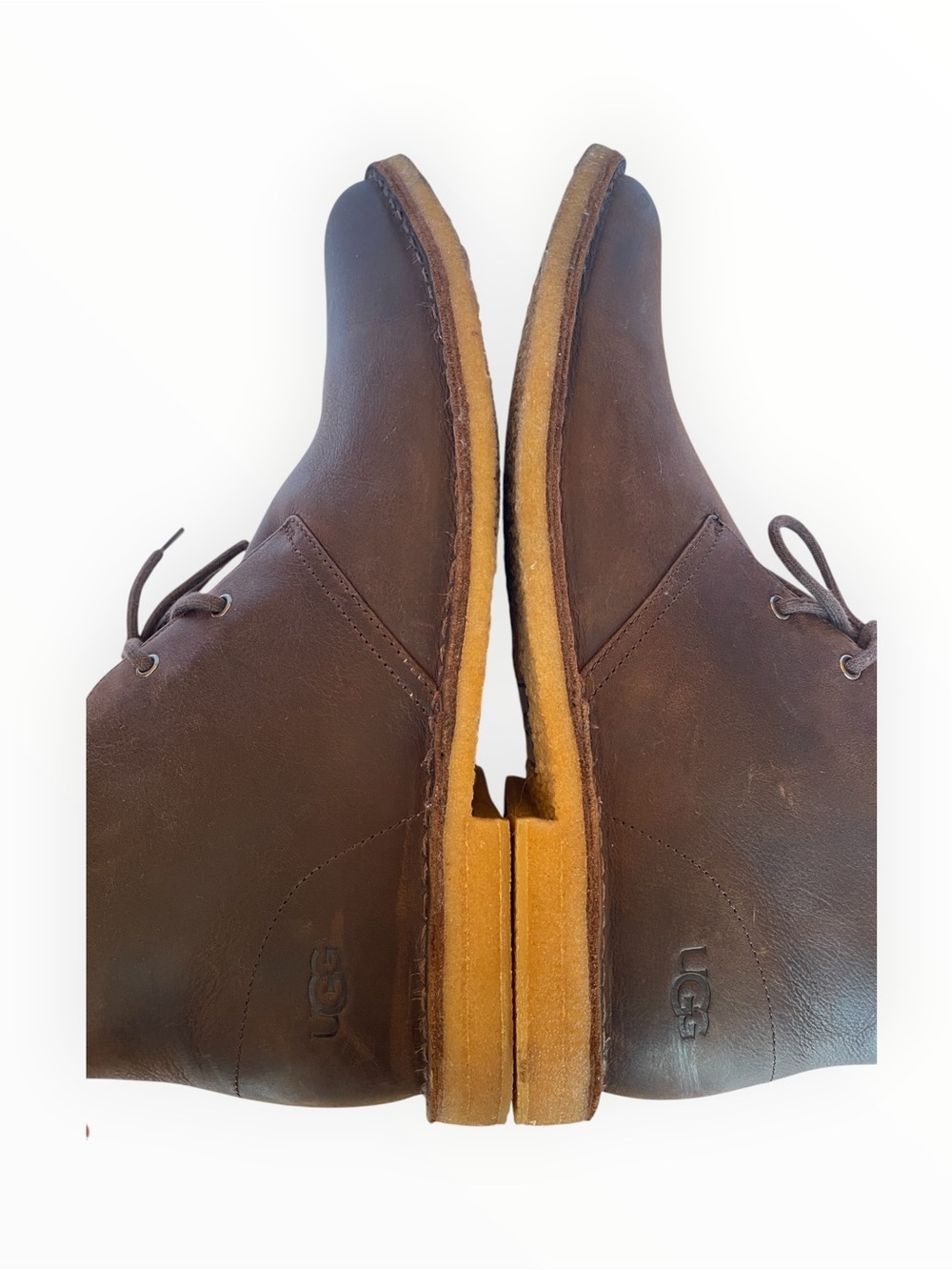 UGG Men’s Leighton Waterproof Leather Chukka Boots Grizzly Brown SZ 13 EUC - Picture 7 of 9